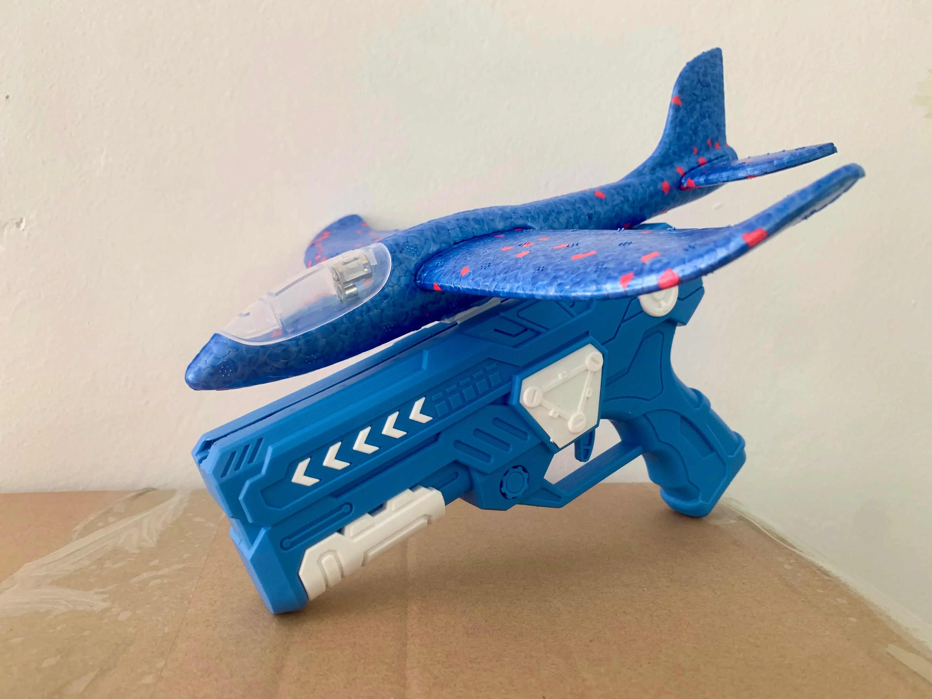 Glowing & Non-Glow Foam Catapult Plane,  Outdoor Shooting Toy Gun, Rotating Boomerang Flying Aircraft Model