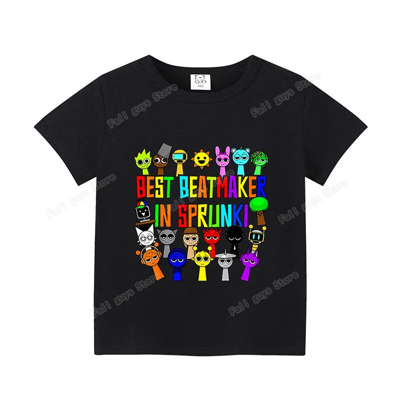 Sprunkis T-shirts Cartoon Oren Wenda Outdoor Clothes Short Sleeve Summer Cute Base Top Funny Birthday Gift