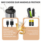 Kitchen Powerful Stirrer Milk Frother Handheld Foam Maker for Lattes Whisk Drink Mixer Coffee Electric Rechargable Egg Beater
