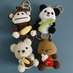 Funny Sheep Doll Crochet Keychains Custom Crochet Cartoon Animal Doll Series Keyring Knitting Bee Doll Cute Keychain Wholesale