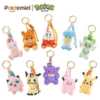 Original Anime Pokemon Kawaii Pikachu Keychain Gengar Mew Sprigatito Mimikyu Stuffed Toy Cute Plush Keyring Doll Pendant Gift