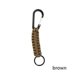Outdoor Umbrella Rope Keychain Self Defense Lanyard Survive Knot Steel Ball Buckle Tactical Security Tool Carabiner