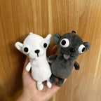 Funny Chihuahua Plush Toy Keychain Pendant Puppy Pet Stuffed Chihuahua Doll Weird Cute Realistic Plush Chihuahua Friend Gift