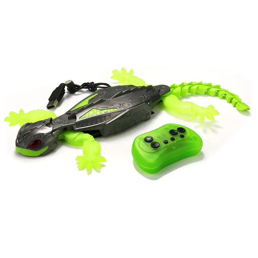 Realistic Biomimetic RC Wall Climbing Lizard Robot Toy, Remote Control Gecko that Climbs Glass & Smooth Walls for Children