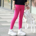 3-12-Year-Old Girls Pencil Pants Elastic baby Leggings 2024 New Slim Fit Children's Leggings Solid Color Imitation Jeans