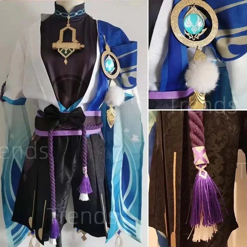 Wanderer Cosplay Costume Full Set with Hats Scaramouche Cosplay Costume Balladeer Cosplay Kimono Halloween