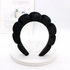 Sponge Spa Headband Velvet Washing Face Wide Padded Headband Skin Care Makeup Removal Shower for Women Girls Hair Accessories