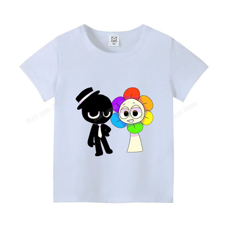 Sprunkis T-shirts Cartoon Oren Wenda Outdoor Clothes Short Sleeve Summer Cute Base Top Funny Birthday Gift