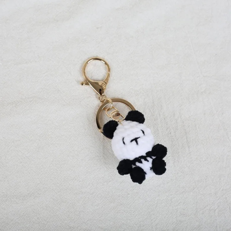 Mini Animal Doll Series Crochet Keychain Knitted Small Rabbit Doll Keyrings Mini Puppy Cute Keychain Wholesale Custom Accessory