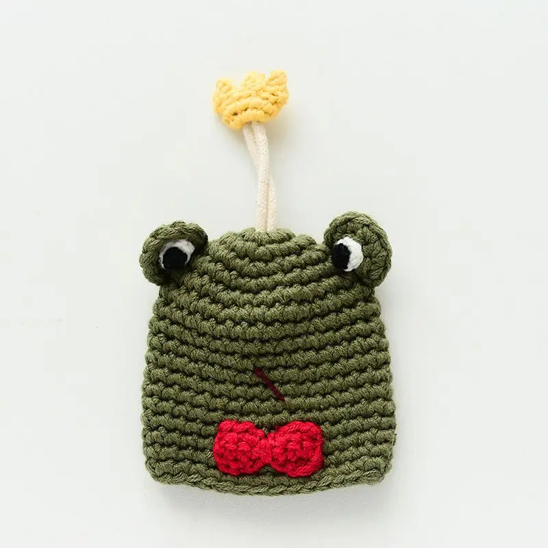 Cute Animal Doll Crochet Keychains For Keys Storage Funny Puppy Series Knitted Bag For Car Keys Holder Keyrings Custom Wholesale