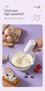 1pc Wireless Electric Food Mixer Portable 3 Speeds Egg Beater Baking Dough Cake Cream Milk Frothers Kitchen Tools