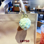 Handmaking Crochet Ice Cream Keyrings Wholesale Sweet Ice Cream Cone Series Crochet Keychain For Bag Pendant  Custom Accessories