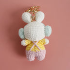 Cute Mushroom Rabbit Crochet Keychains Handmaking Crochet Cartoon Rabbit Doll Keyring For Bag Pendant Knitted Animal Doll Custom