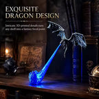 Fire Breathing Dragon Bookshelf Nook Light 3D Printed Flying Dragon Shelf Decor Lover Gift for Halloween Indoor Table Display