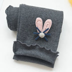 Bunny Butt Leggings for Girls - Playful Cotton Pants with Fluffy Tail Ear Details Perfect for Toddler Little Girl Everyday Wear