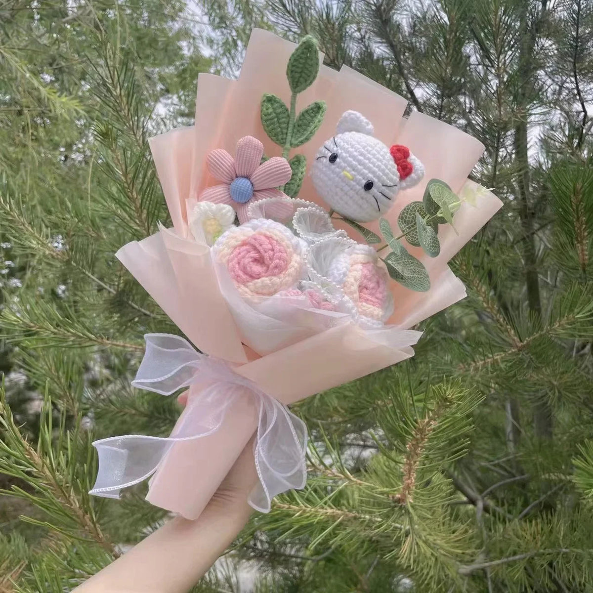 Cartoon Hello Kitty Plush Bouquet Plush Doll Toy Stuffedn Animals Christmas Valentine Graduation Birthday Gifts For Girls