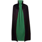 Halloween Two Tone Cape Mid Length Vampire Cloak With Stand Collar Tie Closure For Costume Party Stage Performance Unisex Adult