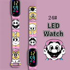 Mario Bros Digital Watch for Kids Waterproof Sport Wristband Luigi Princess Peach Yoshi Bowser Action Figures Children