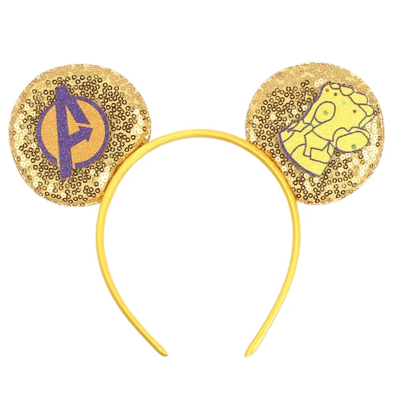 2026 Festival Party Cosplay Mouse Ears Headband 3.3" Ears Glitter Hairband For Boys Girls DIY Cartoon Hair Accessories