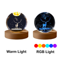 6cm Bedside Lamp Solar Theme Cosmos Series Crystal Ball Night Lights Milky Way Moon Small Ornaments for Desk Creative Gift RGB