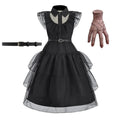 Girl Costume Kids Cosplay Black Witch Princess Dress Children Pageant Dinner Dress Girl Halloween Party Dancing Clothing