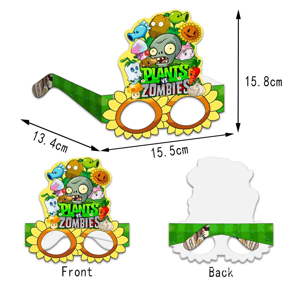 Plants vs. Zombies themed party decoration creativity, funny photography props, paper glasses set