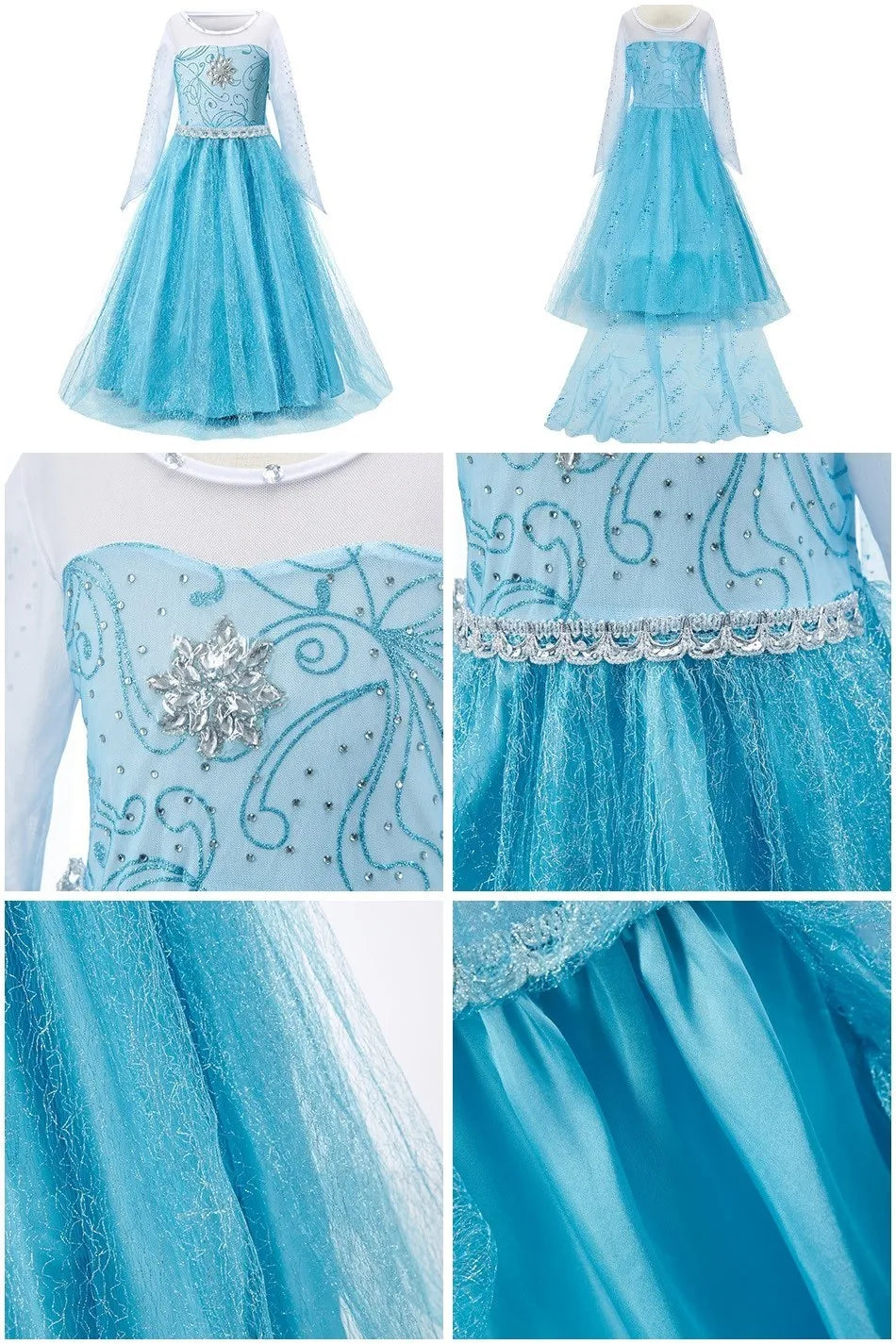 Girls Elsa Anna Dress Children Princess Carnival Dress Kids Jasmine Rapunzel Pageant Flower Disguise Birthday Cosplay Costume