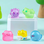 6PCS/SET Pokemon Pikachu Anime Figures Cute Gengar Bulbasaur Luminous Toys For Adult Kawaii Ornament Collection Charm Gift