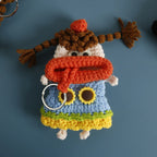 Cute Fruit Series Sausage Mouth Doll Crochet Keychains Custom Knitting Bag For Car Keys Holder Funny Doll Bag For Keys Storage