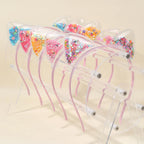 5Pcs Cat Ear Headband Cute Star Shining Sequin Hairbands Sweet PVC Ear Princess Hair Band Gift Kids Fashion Headwear Accessories
