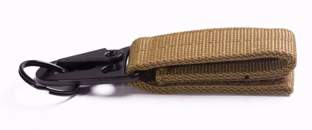 2/5 PCS.Tactical Hanging Buckle Molle Nylon Webbing Carabiner Belt Triangle Keychain for Outdoor Climbing Camping Tool Accessory