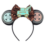Disney Anime Cars Ears Headbands Women Sequins Bow Hairband Girls Pixar 95 Lightning McQueen Hair Accessories Kids Headwear Gift