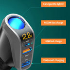 SEAMETAL 66W Car Charger PD20W QC3.0 Port USB Type Fast Charging Phone Charger 12V/24V Universal Cigarette Lighter Power Adapter