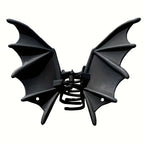 Gothic Bat Hair Clip Halloween Matte Black Gothic Punk-Style Animal Print Hairpin for Women, Elegant Party Hair Accessory