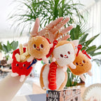 5 PCs Set Creative New French Fries Burger Hanging Bag Couple Plush Hanging Decoration Girl Heart Car Keychain Little Doll