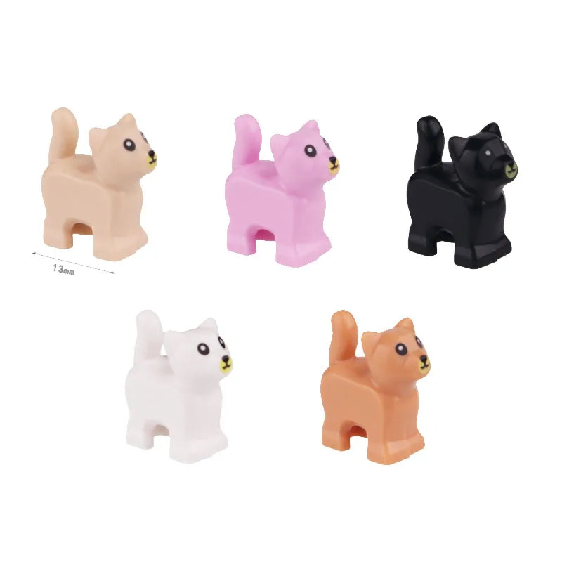 MOC Animal Scene Building Blocks Zoo Ducks Cat Dog Penguin Eagle Dove Wolf Bear Deer Shark Snake Mice Sheep DIY Toys Bricks K055