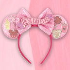 2026 Trip Mouse Ears Headband for Girls Women Sequin Castle 5"Bow Hairband Festival Party Cosplay DIY Hair Accessories