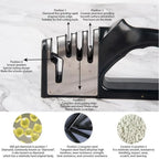 Kitchen 4 Segment Knife Sharpener Multifunctional Portable Non-slip Base Knife Sharpener Household Kitchen Gadgets Accessories