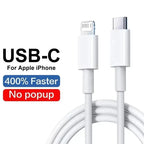 35W PD Original Fast Charging USB Cable For iPhone 11 12 13 14 Pro XS Max XR X 6 6S 7 8 Plus SE USB C Quick Charge Phone Cables