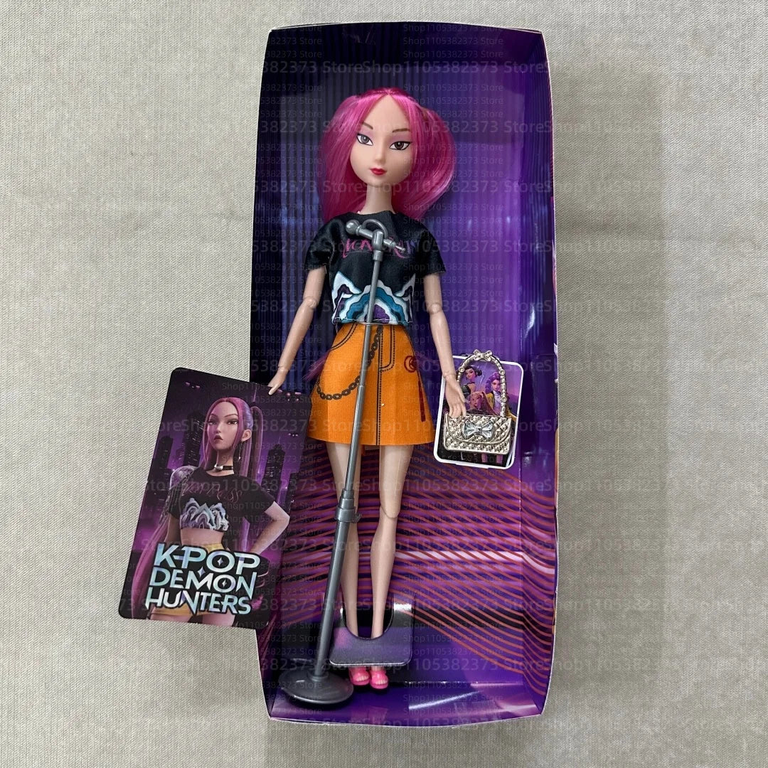 Kpop Rumi Mira Zoey Vinyl Doll Anime Hunters Girl 11 Inch Articulated With Theme Music Cute Toy 3PCS Set Gift for Kids Girl Fans