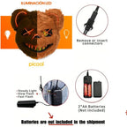 Halloween Cosplay Party Luminous LED Light Face Mask Make-up Horror Rabbit Bear Mask Headgear Cartoon Animal Carnival Head Cover