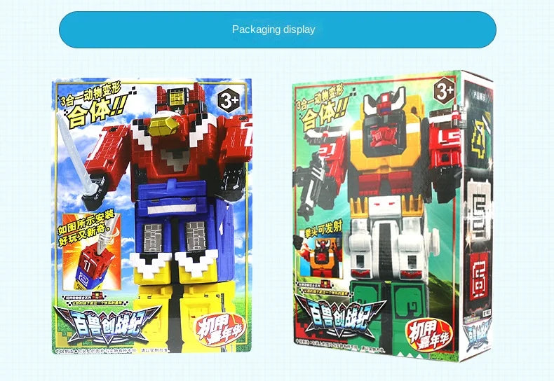 Power Assembling Educational Toys Math Cube Transformation Robot Digits Puzzle Ranger Animals boy toy for Kids