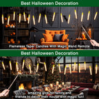 Halloween LED Floating Candles with Magic Wand Remote Battery Operated Potter Floating Candles Warm Light Home Party Decoration