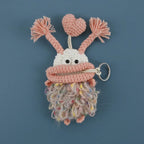 Funny Crochet Keychains Knitting Cute Sausage Mouth Doll Key Holder Knitted Storage Bag Keyrings For Car Keys Wholesale Custom