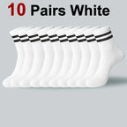 5/10/20 Pairs Neutral Solid Color Round Neck Socks Spring Summer Sweat Absorbing Breathable Comfortable All-season Sports Socks