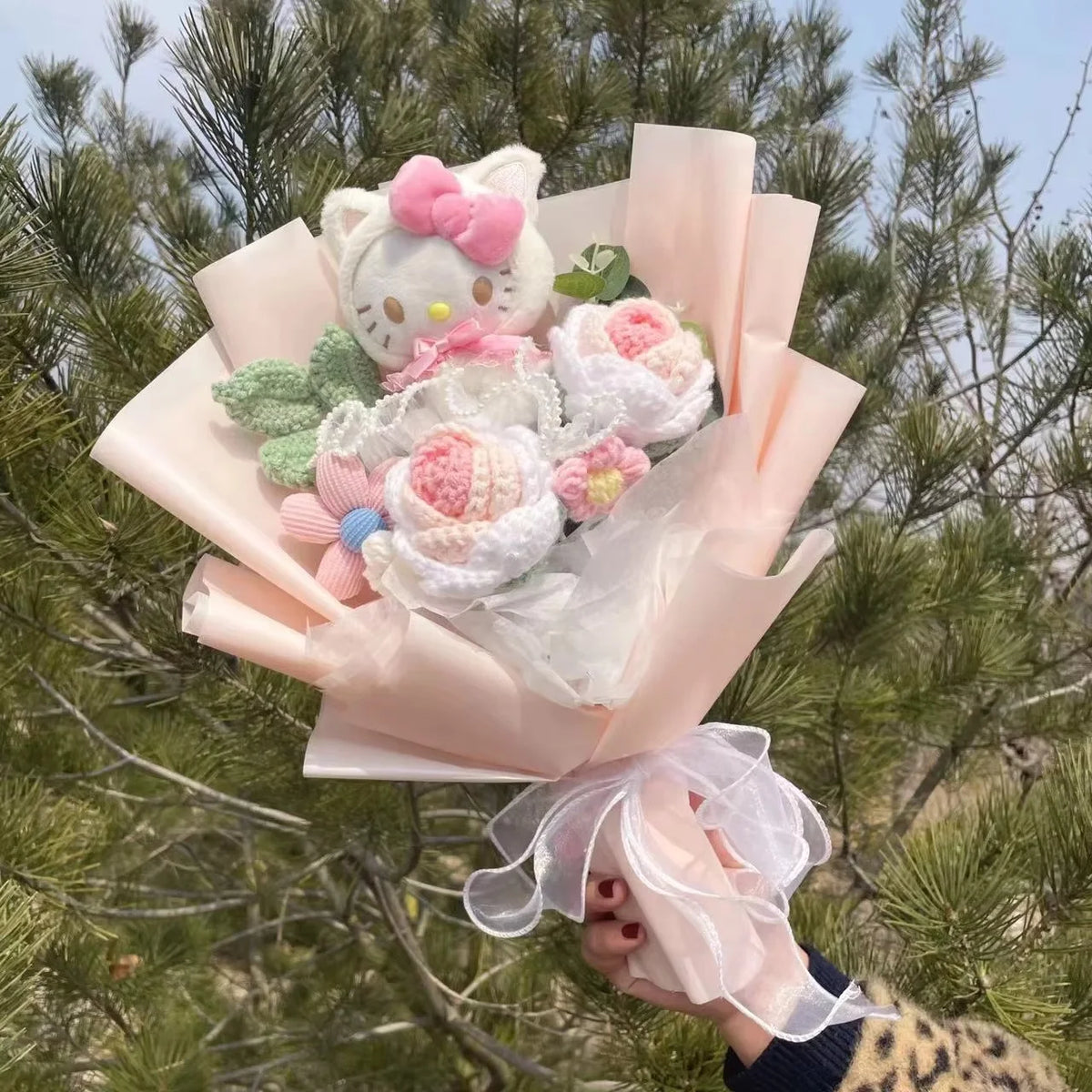 Cartoon Hello Kitty Plush Bouquet Plush Doll Toy Stuffedn Animals Christmas Valentine Graduation Birthday Gifts For Girls