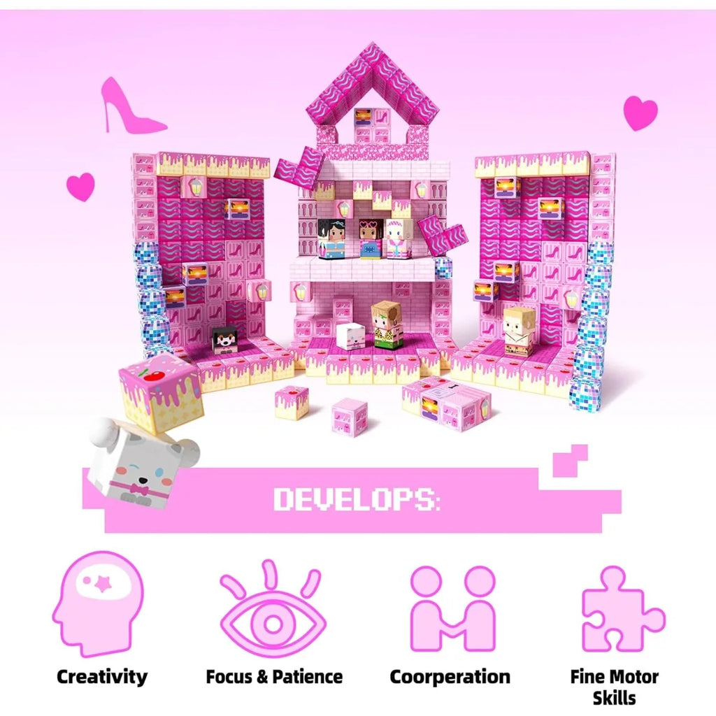 Magnetic Building Blocks Mine World Magnetic Pool Castle Villa Party Construction Brick Cube STEM Boy Girl Children Toy Set Gift