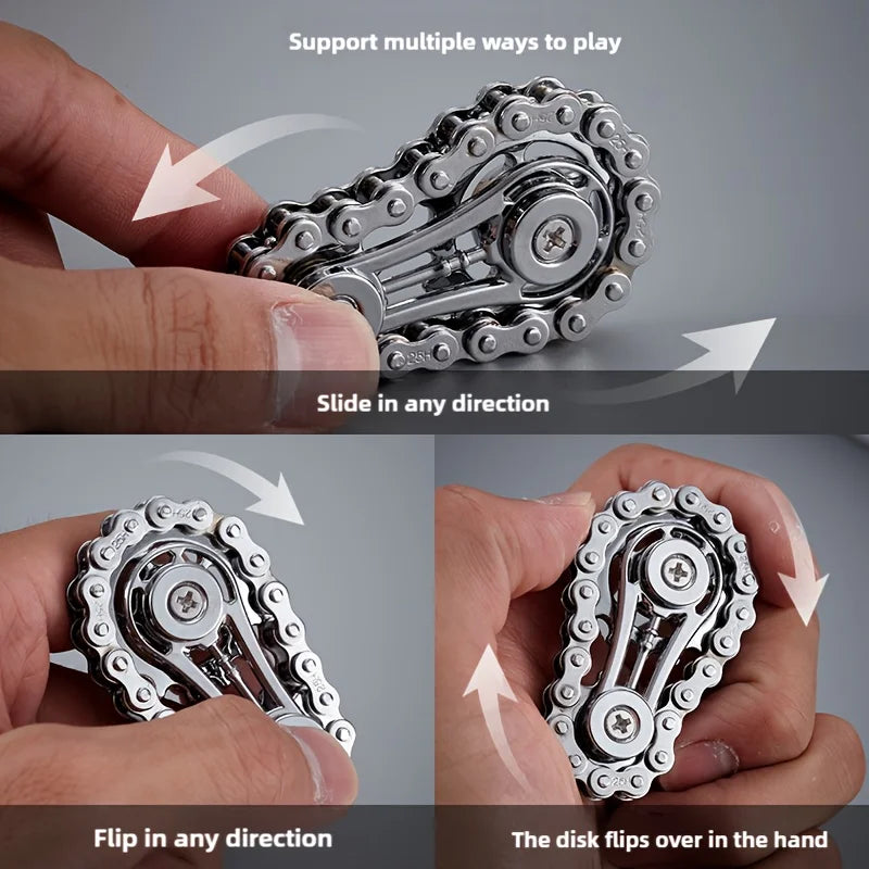 New Sprockets Flywheel Fingertip Gyro Fidget Spinner Antistress Anxiety Metal Bike Chains EDC Spinner Fidget Toys For Adult
