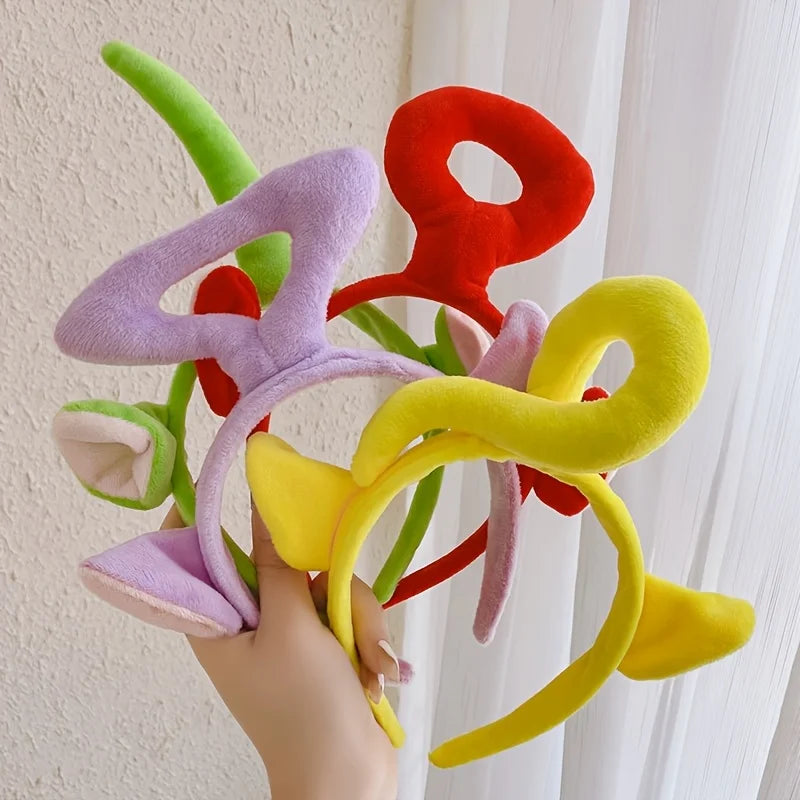 1 cute polyester headband, woven face mask headband, fun accessory for regular hair, no electricity or batteries required