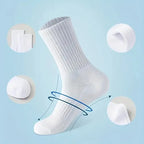 5/10/20 Pairs Neutral Solid Color Round Neck Socks Spring Summer Sweat Absorbing Breathable Comfortable All-season Sports Socks